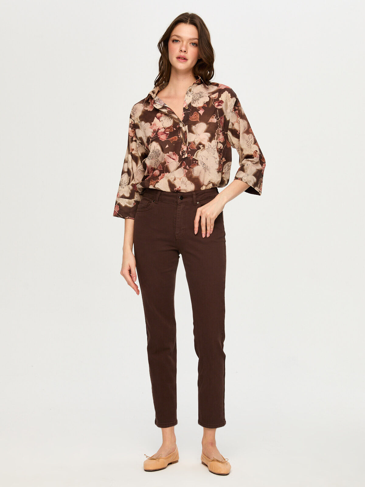 Slım Fıt Coton Parça Boya Pantolon S26PNT001