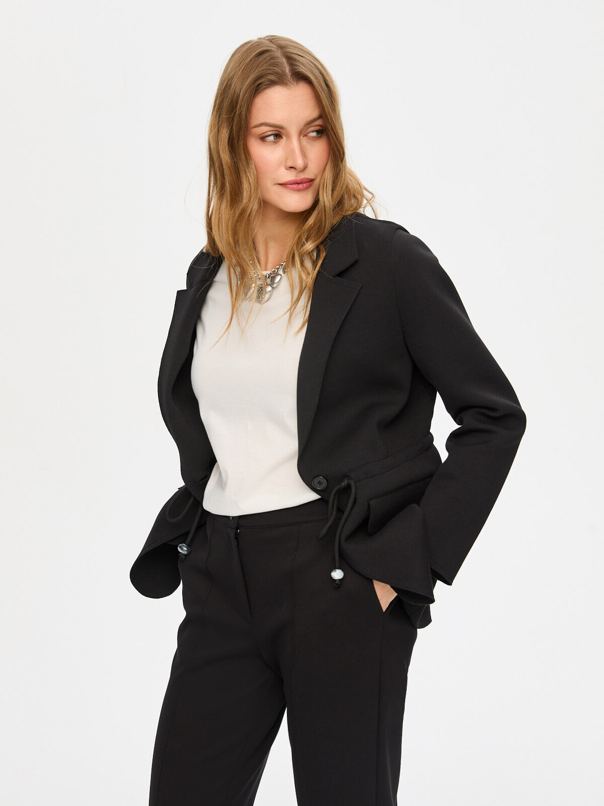 Beli Tünelli Astarsız Örme Blazer Ceket S26CKT007