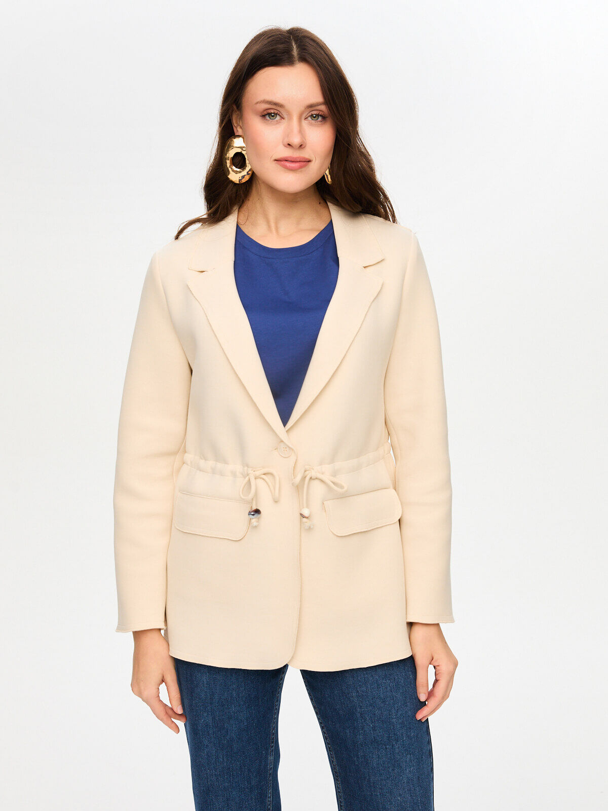 Beli Tünelli Astarsız Örme Blazer Ceket S26CKT007