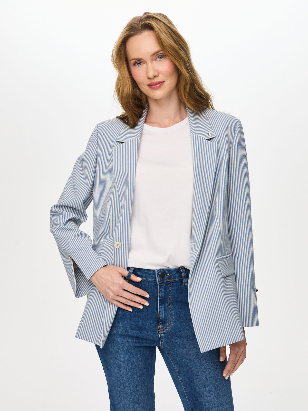 Vual Astarlı Çizgili Ceket S26CKT039