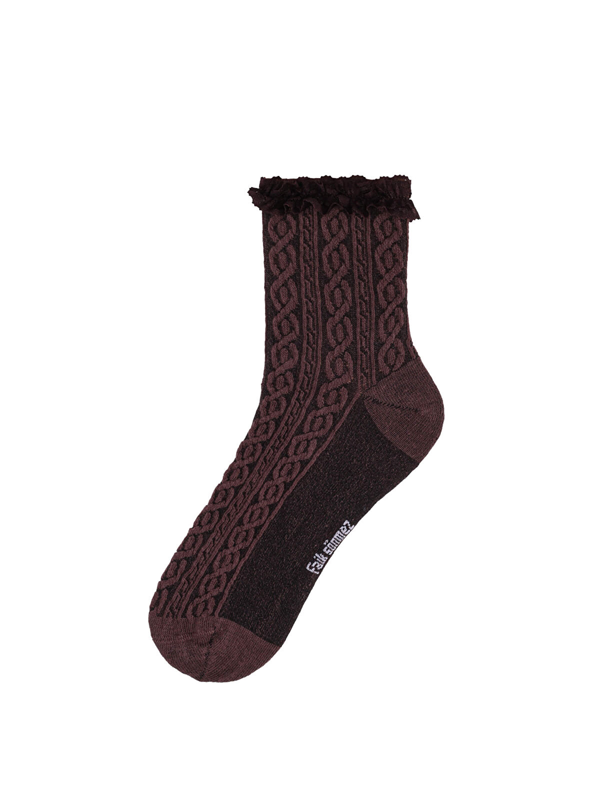 Dantel Fırfırlı Jakarlı Soket Çorap W27CRP012