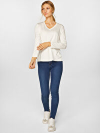 V Yaka Uzun Kol T-Shirt B00012