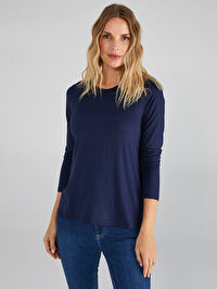 Yuvarlak Yaka Uzun Kol T-Shirt B00013