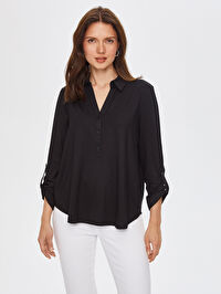 Kaçık Polo Yaka Uzun Kollu T-Shirt B00015-1