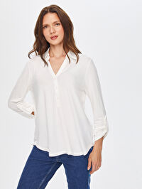 Kaçık Polo Yaka Uzun Kollu T-Shirt B00015-1