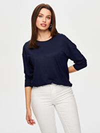 Yuvarlak Yaka Uzun Kol T-Shirt B00019-1