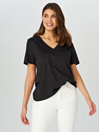 %100 Pamuk V Yaka T-Shirt B00095