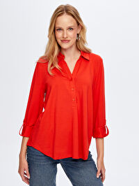 Kaçık Polo Yaka Uzun Kollu T-Shirt W26TSH004