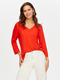 V Yaka Truvakar Kol T-Shirt W26TSH006