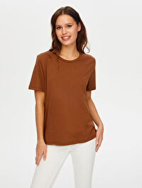 %100 Pamuk Yuvarlak Yaka T-Shirt W26TSH011