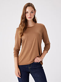 Yuvarlak Yaka Uzun Kol T-Shirt W27TSH003