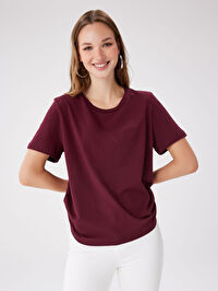 %100 Pamuk Yuvarlak Yaka T-Shirt W27TSH004