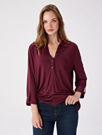 Kaçık Yaka Uzun Kollu T-Shirt W27TSH005