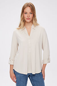 Kaçık Yaka Uzun Kollu T-Shirt W27TSH005