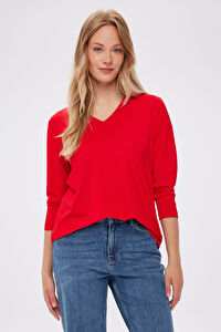 V Yaka Uzun Kol T-Shirt W27TSH006