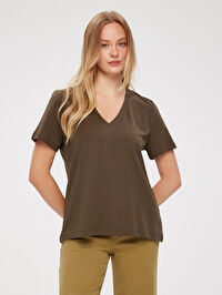 %100 Pamuk V Yaka T-Shirt W27TSH008