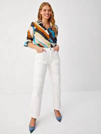 Çok Cepli Straight Fit Jean Pantolon 68464