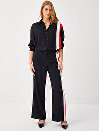 Yanı Kontrast Bantlı Straight Fit Pantolon 68527