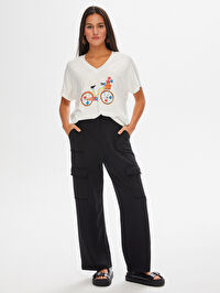 Kargo Cep Detaylı Straight Fit Örme Pantolon 68543