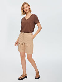 Kargo Cep Detaylı Pamuklu Comfort Fit Şort 68574