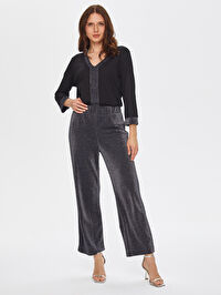 Simli Straight Fit Örme Pantolon 69479