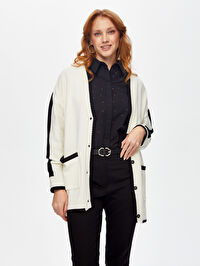 Renk Bloklu Casual Triko Hırka 69660