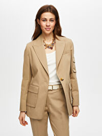 Kargo Cep Detaylı Pamuklu Blazer Ceket S25CKT018