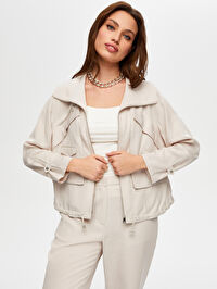 Metal Fermuar Detaylı Tenselli Casual Ceket S25CKT033