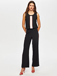 Renk Bloklu Zigzag Nakışlı Straight Fit Pantolon S25PNT004