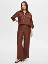 Wide Leg Fit Ütü İzli Tensel Keten Pantolon S25PNT018