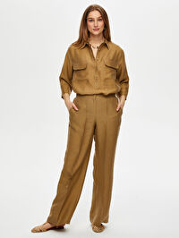 Wide Leg Fit Ütü İzli Tensel Keten Pantolon S25PNT018