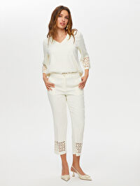 Paçası Delik İşli Slim Fit Pantolon S25PNT035