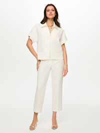 Kısa Kol Dokuma Ceket S26CKT027