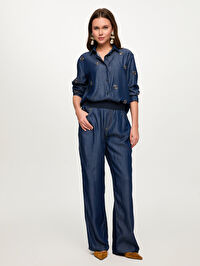 Wıde Leg Fıt Beli Lastikli Liyoselli Rahat Jean Pantolon S26JPN010