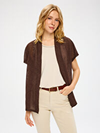Resort Desenli Örme Yelek Kimono S26KMN008