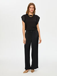 Wide Leg Fit Beli Lastikli Rayon Viskon Pantolon S26PNT004