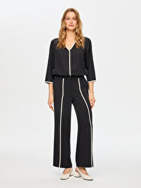 Wide Leg Fit Renk Bloklu Pantolon S26PNT020