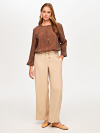 Wide Leg Fit Modallı Beli Lastikli Pantolon S26PNT029