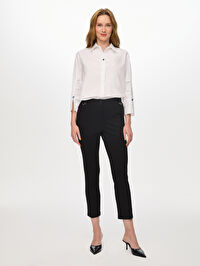 Metal Aksesuar Detaylı Slim Fit Örme Pantolon S26PNT041