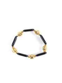 Siyah Taşlı Ve Gold Detaylı Bileklik W26BLK010