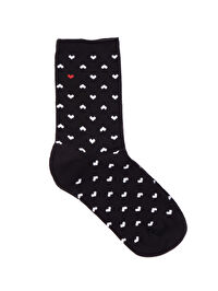 All Over Kalp Jakarlı Soket Çorap W26CRP014
