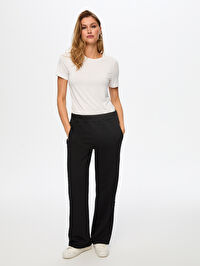 Payet Şerit Garnili Wide Leg Fit Eşofman Alt W26ESA006