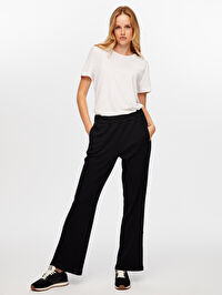 Fleto Cep Detaylı Wide Leg Fit Eşofman Alt W26ESA009