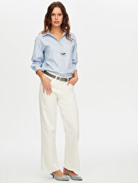 Wide Leg Fit Likralı Jean Pantolon W26JPN011
