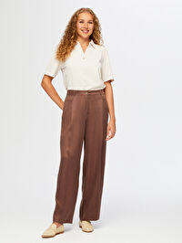 Pilili Wıde Leg Fıt Tenselli Pantolon W26PNT005
