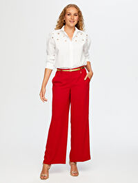 Wıde Leg Fıt Şık Krep Pantolon W26PNT021