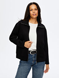 Relax Önü Fermarlı Örme Ceket Sweatshirt W26SWT012