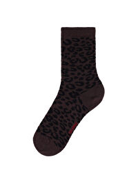 Leopar Jakarlı Soket Çorap W27CRP003