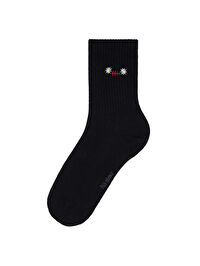 Çiçek Nakışlı Soket Çorap W27CRP006