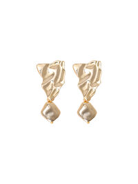 Gold Dokulu Küpe W27KUP001